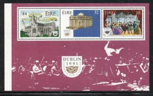 Ireland Sc 830a 1991 Dublin City of Culture stamp booklet panemint NH