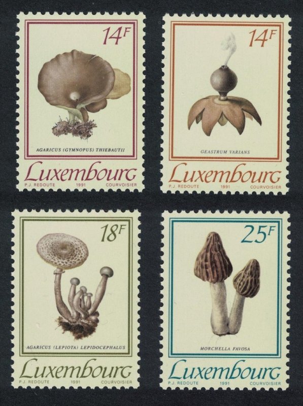 Luxembourg Fungi Illustrations by Pierre-Joseph Redoute 4v 1991 MNH