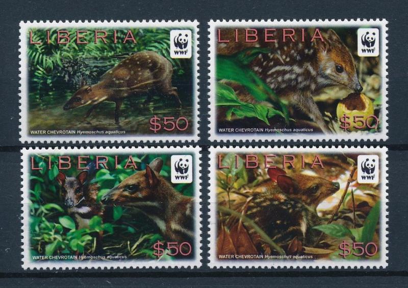 [53984] Liberia 2011 Wild animals Mammals WWF Water Chevrotain MNH