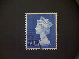 Great Britain, Scott #MH167, used(o), 1970, Machin: Queen Elizabeth II, 50p