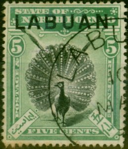 Labuan 1897 5c Green SG92a Good Used