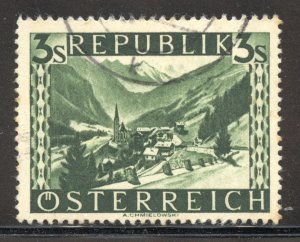 Austria Scott 480 Used LH - 1946 3s Heiligenblut, Carinthia - SCV $5.00