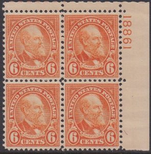 638 Garfield Plate Block MNH