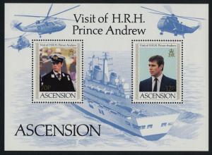 Ascension Island 349 MNH Ship, Helicopter, Visit of Prince Andrew