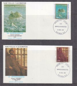NEW CALEDONIA, 1989 Paintings pair on separate unaddressed fdc.'s. 