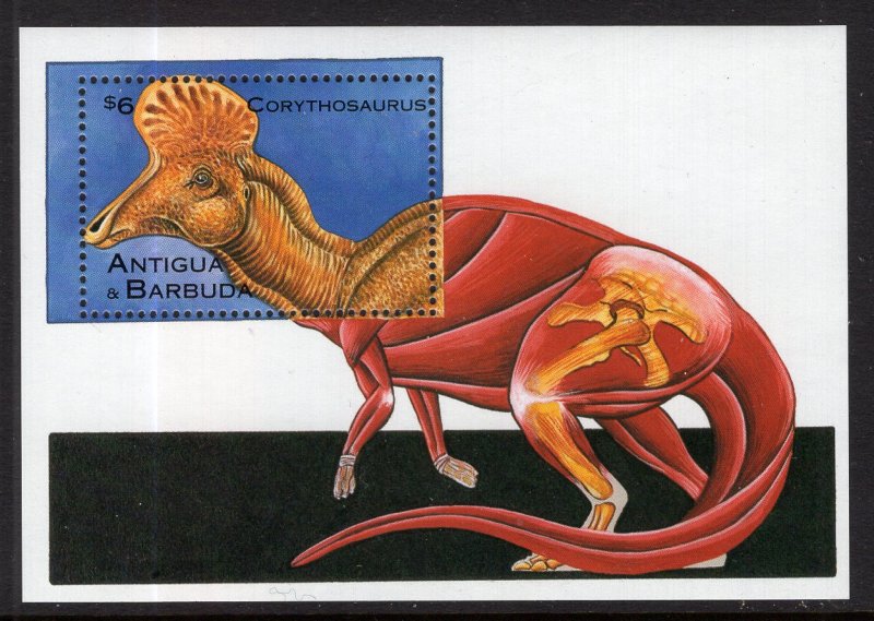 Antigua 1890 Dinosaur Souvenir Sheet MNH VF