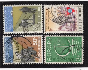 Belgium 1965-66 Group of 4 Commemoratives, Scott 634-635, 673, 678 used