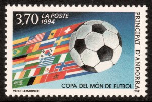 Andorra (French) #438  MNH - Sports Soccer World Cup (1994)