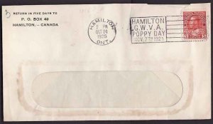 Canada-cover #10608 - 3c Admiral - Wentworth County - Hamilton, Ont - Oct 24 192