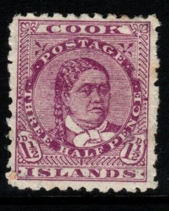 COOK ISLANDS SG14a 1900 1½d DEEP MAUVE p11 MTD MINT