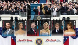 Tanzania 2017 - PRESIDENT TRUMP & FIRST FAMILY - SHEET OF 7 STAMPS - MNH