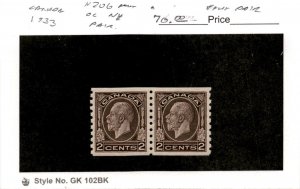 Canada, Postage Stamp, #206 Mint NH Pair, 1933 King George (AG)