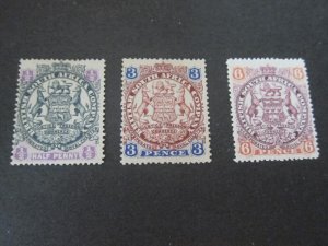 Rhodesia 1896 Sc 26,29,30 MH