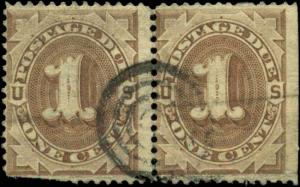 US Scott #J1 Pair Used