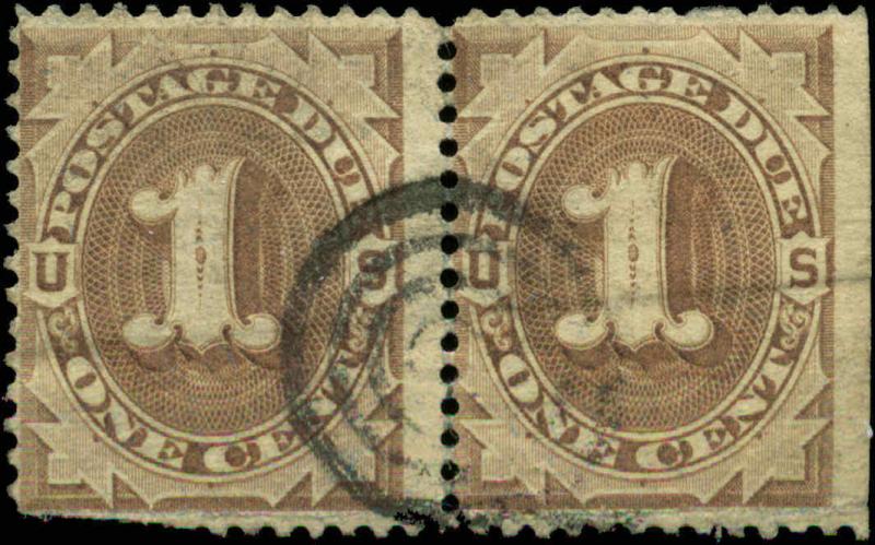 US Scott #J1 Pair Used