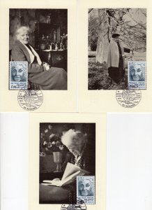 France 1978 Sc#B505 MARIE NOEL,POET,LITERATURE 3 FDC LIMITED EDITION NUMBERED