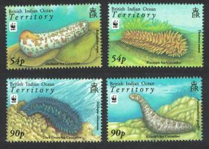 BIOT WWF Sea Cucumbers 4v SG#392-395 SC#361-364 MI#470-473