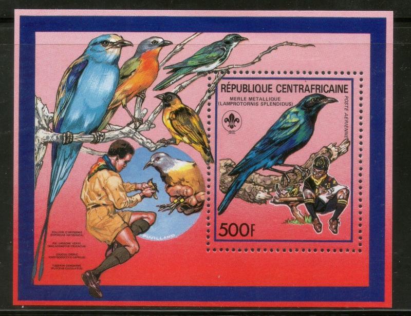 Central African Republic 1988 Scout Ornithological Birds Sc 893 M/s MNH # 13220