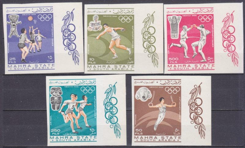 1967  Mahra State 25-29b+Tab 1968 Olympic Games in Mexiko