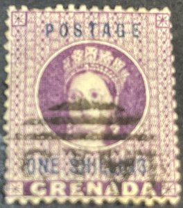 GRENADA # 11-USED--SINGLE--PURPLE--1875-81