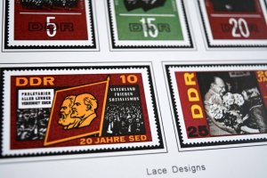 COLOR PRINTED EAST GERMANY DDR/GDR 1949-1990 STAMP ALBUM PAGES (334 ill. pages)