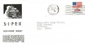 CELEBRATING THE THE FIVE-CENT SIPEX STAMP SOUVENIR SHEET CANCEL DANVILLE 1976