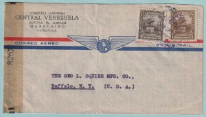 VENEZUELA  1945 CENSORED COVER MAILED FROM MARACAIBO TO BUFFALO NY - CV697