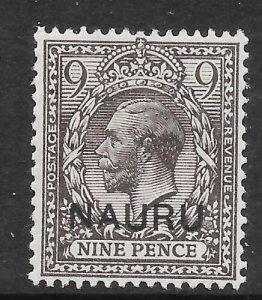 NAURU SG11 1916 9d AGATE MTD MINT 