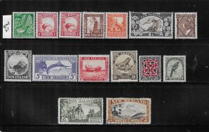 NEW ZEALAND SCOTT #185-198 1935 PICTORIALS- WMK 61 - MINT LIGHT HINGED (TOP USED