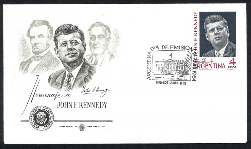 ARGENTINA SC#760 President John F. Kennedy (1964) FDC