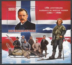 Mali, 2011 issue. Antarctica Explorers s/sheet. ^