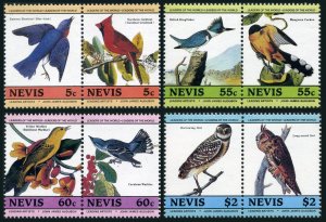 Nevis 407-414 ab,pairs,MNH.Michel 252-259,268-275 Audubon's birds 1985.Tanager,