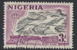 Nigeria SG 73a SC# 84 Die Ia Used  QEII 1953 Jebba Bridge River Niger  see scan