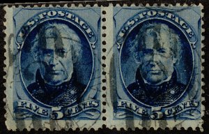 US #185 VF Pair, a super fresh pair with matching cancel,   RARE TO FIND THIS...