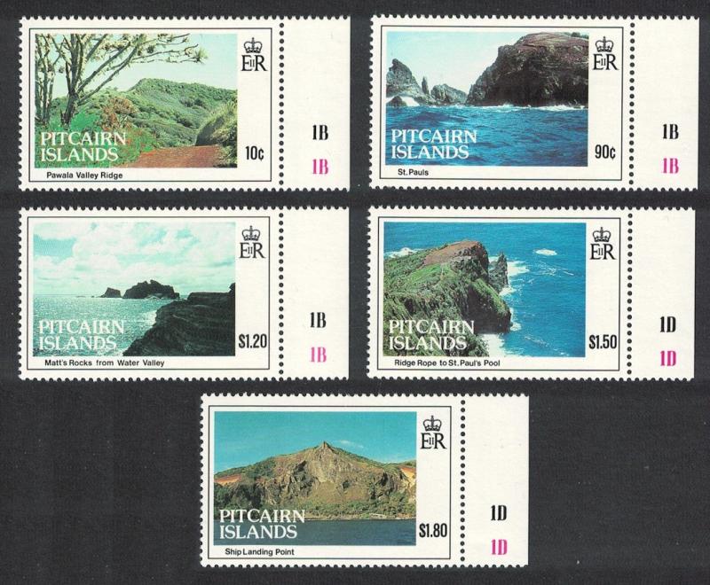 Pitcairn Island Views 5v with margins inscripts SG#431-435 SC#384-388