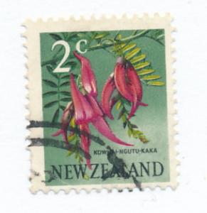 New Zealand 1967 Scott  384 used - 2c, Kaka beak flower