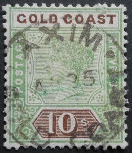 Gold Coast 1900 QV Ten Shillings SG 34 used