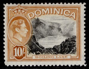 DOMINICA GVI SG108a, 10s black & orange-brown, NH MINT. Cat £30.