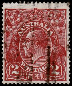 Australia Scott 70a, Red Brown, Perf. 14 (1927) Used F-VF, CV $40.00 M