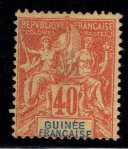 French Guinea Scott 13 MH* Attractive but thinned genuine 1892 stamp CV$40