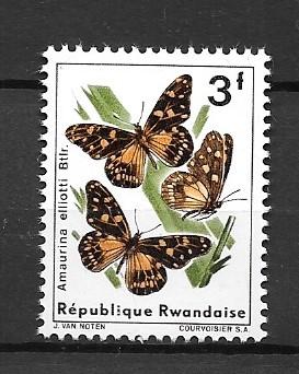 ## RWANDA MNH SC#121 BUTTERFLIES SCV$5.00