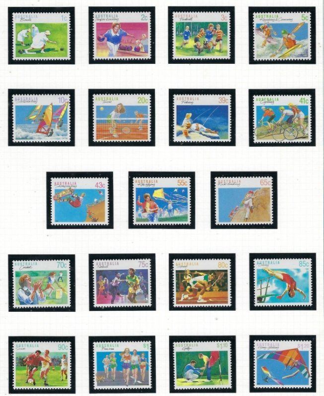 Australia 1106-24 MNH 1989-94 Sports (ap6555)