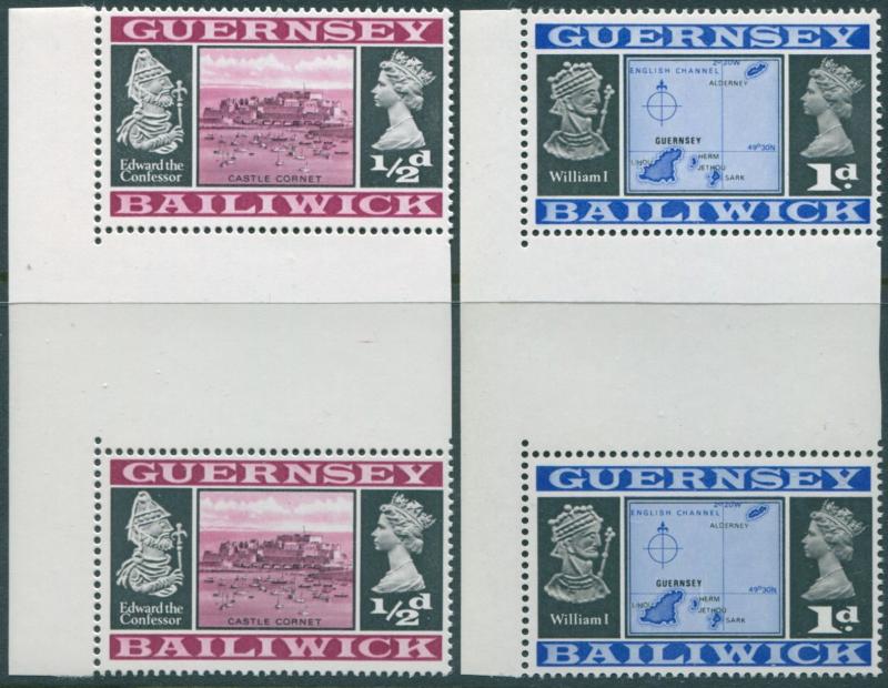 Guernsey 1969 SG13-14b Views gutter pairs MNH