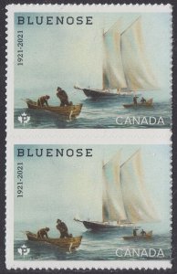 Canada 3294 Bluenose 100th Anniv fishing expedition P pair MNH 2021