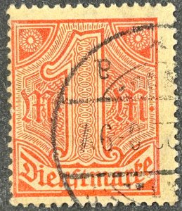 Germany 1920-21, SC O10, VG, Used, HR