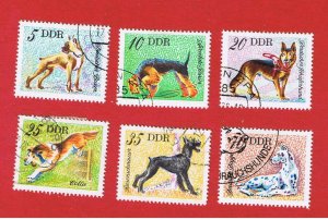 Germany(DR)  #1749-1754  VF used  Dogs   Free S/H