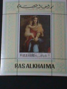 RAS ALKHAIMA-FAMOUS PAINTING-VIRGIN & THE CHILD ANDRA DEL SARTO  MNH S/S-VF