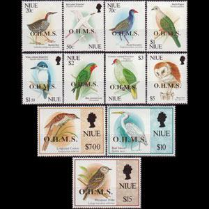 NIUE 1993 - Scott# O20-30 Birds Set of 11 NH short perf.