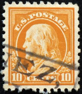 U.S. Used Stamp Scott #472 10c Franklin, Superb. Boxed Cancel. A Gem!