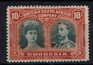 RHODESIA SG164 1910-3 10/= BLUE-GREEN & ORANGE MTD MINT